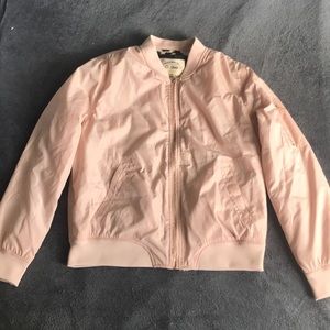 Rose Varsity Jacket w/ Faux Cheetah Fur Lining